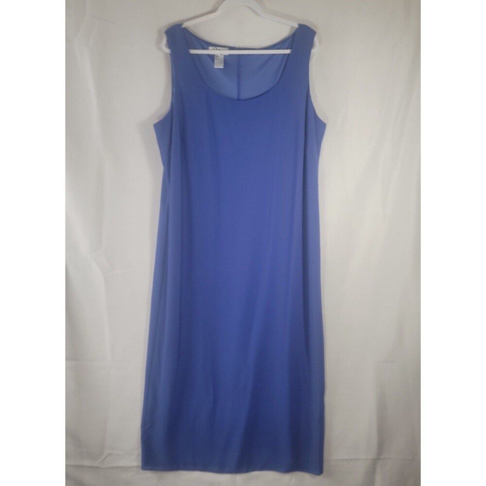 Patra Woman Periwinkle Blue Formal Maxi Shift Dress Size 20 Vintage Sleeveless